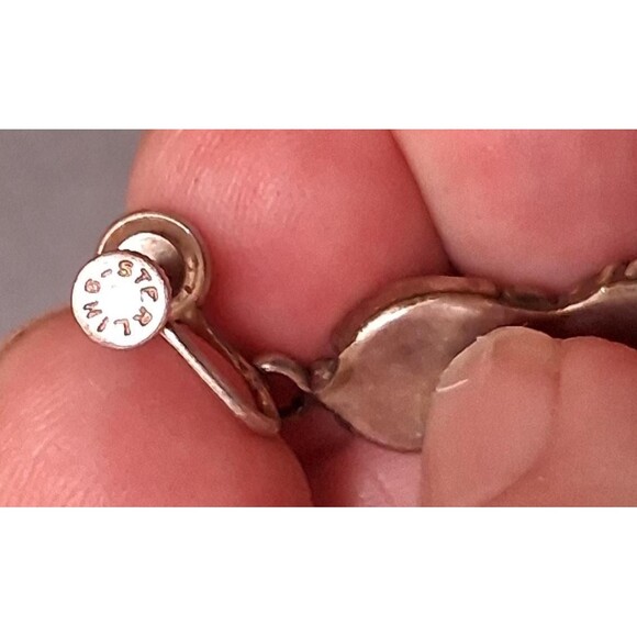 Vintage Southwestern Turquoise Sterling Earrings Horseshoe Dangle - Picture 4 of 4